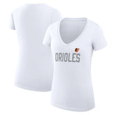 Baltimore Orioles G-III 4Her by Carl Banks Women's Super-Slim Fit Lightweight Dot Print V-Neck T-Shirt - MLB