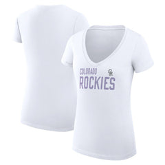 Colorado Rockies G-III 4Her by Carl Banks Women's Super-Slim Fit Lightweight Dot Print V-Neck T-Shirt - MLB