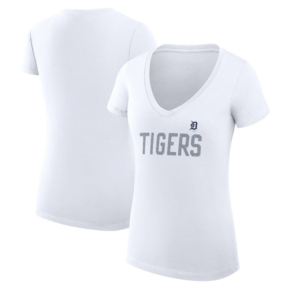Detroit Tigers G-III 4Her by Carl Banks Women's Super-Slim Fit Lightweight Dot Print V-Neck T-Shirt - MLB