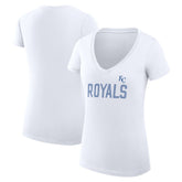 Kansas City Royals G-III 4Her by Carl Banks Women's Super-Slim Fit Lightweight Dot Print V-Neck T-Shirt - MLB