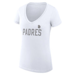 San Diego Padres G-III 4Her by Carl Banks Women's Super-Slim Fit Lightweight Dot Print V-Neck T-Shirt - MLB