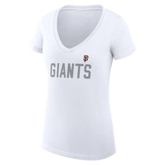 San Francisco Giants G-III 4Her by Carl Banks Women's Super-Slim Fit Lightweight Dot Print V-Neck T-Shirt - MLB
