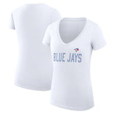 Toronto Blue Jays G-III 4Her by Carl Banks Women's Super-Slim Fit Lightweight Dot Print V-Neck T-Shirt - MLB