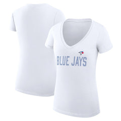 Toronto Blue Jays G-III 4Her by Carl Banks Women's Super-Slim Fit Lightweight Dot Print V-Neck T-Shirt - MLB
