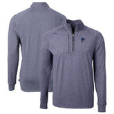 Atlanta Falcons Cutter & Buck Big & Tall Adapt Eco Knit Quarter-Zip Pullover Top Heather Navy | NFL