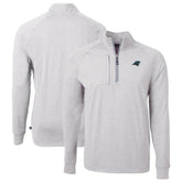 Carolina Panthers Cutter & Buck Big & Tall Adapt Eco Knit Quarter-Zip Pullover Top Heather Gray | NFL