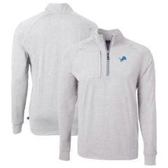 Detroit Lions Cutter & Buck Big & Tall Adapt Eco Knit Quarter-Zip Pullover Top Heather Gray | NFL