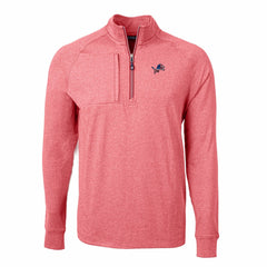 Detroit Lions Cutter & Buck Big & Tall Adapt Eco Knit Quarter-Zip Pullover Top Heather Red | NFL