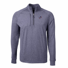 Detroit Lions Cutter & Buck Big & Tall Adapt Eco Knit Quarter-Zip Pullover Top Heather Navy | NFL