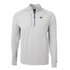 Green Bay Packers Cutter & Buck Big & Tall Adapt Eco Knit Quarter-Zip Pullover Top Heather Gray | NFL