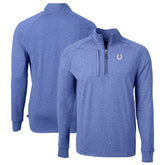 Indianapolis Colts Cutter & Buck Big & Tall Adapt Eco Knit Quarter-Zip Pullover Top Heather Royal | NFL