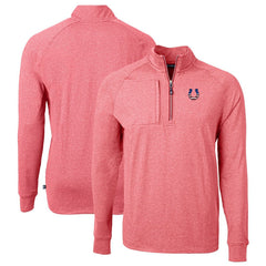 Indianapolis Colts Cutter & Buck Big & Tall Adapt Eco Knit Quarter-Zip Pullover Top Heather Red | NFL