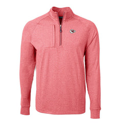 Kansas City Chiefs Cutter & Buck Big & Tall Adapt Eco Knit Quarter-Zip Pullover Top Heather Red | NFL