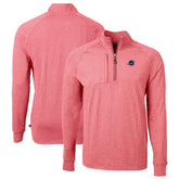 Miami Dolphins Cutter & Buck Big & Tall Adapt Eco Knit Quarter-Zip Pullover Top Heather Red | NFL