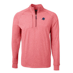 Miami Dolphins Cutter & Buck Big & Tall Adapt Eco Knit Quarter-Zip Pullover Top Heather Red | NFL