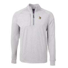 Minnesota Vikings Cutter & Buck Big & Tall Adapt Eco Knit Quarter-Zip Pullover Top Heather Gray | NFL