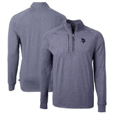 Minnesota Vikings Cutter & Buck Big & Tall Adapt Eco Knit Quarter-Zip Pullover Top Heather Navy | NFL