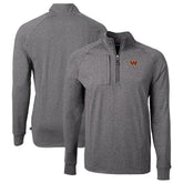 Washington Commanders Cutter & Buck Big & Tall Adapt Eco Knit Quarter-Zip Pullover Top Heather Black | NFL