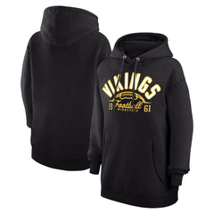 Minnesota Vikings Starter Unisex Half Ball Team Fleece Pullover Hoodie Black | NFL