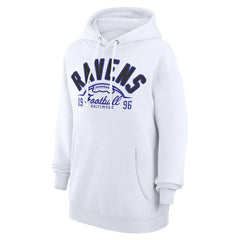 Baltimore Ravens Starter Unisex Half Ball Team Fleece Pullover Hoodie White | NFL