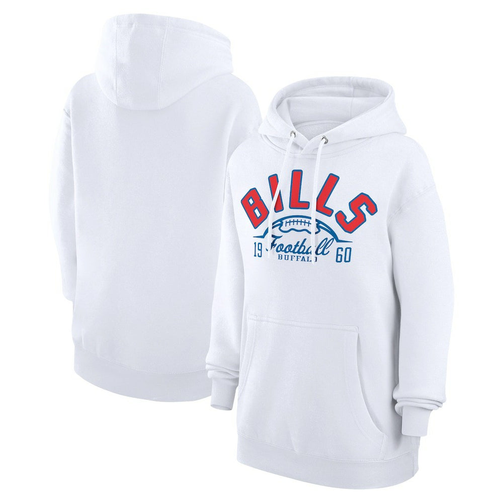 Buffalo Bills Starter Unisex Half Ball Team Fleece Pullover Hoodie White | NFL