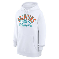 Miami Dolphins Starter Unisex Half Ball Team Fleece Pullover Hoodie White | NFL