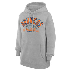 Denver Broncos Starter Unisex Half Ball Team Fleece Pullover Hoodie Heather Gray | NFL