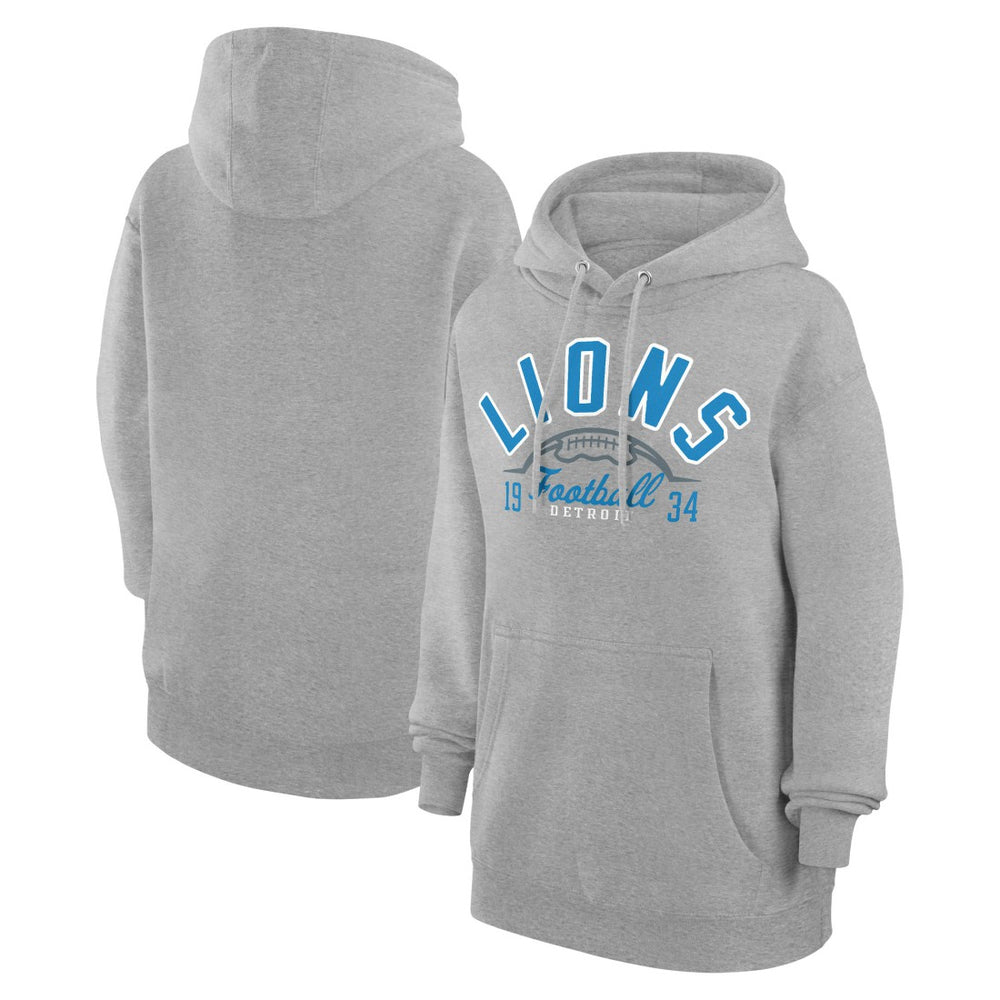 Detroit Lions Starter Unisex Half Ball Team Fleece Pullover Hoodie Heather Gray | NFL