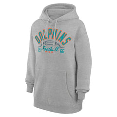 Miami Dolphins Starter Unisex Half Ball Team Fleece Pullover Hoodie Heather Gray | NFL