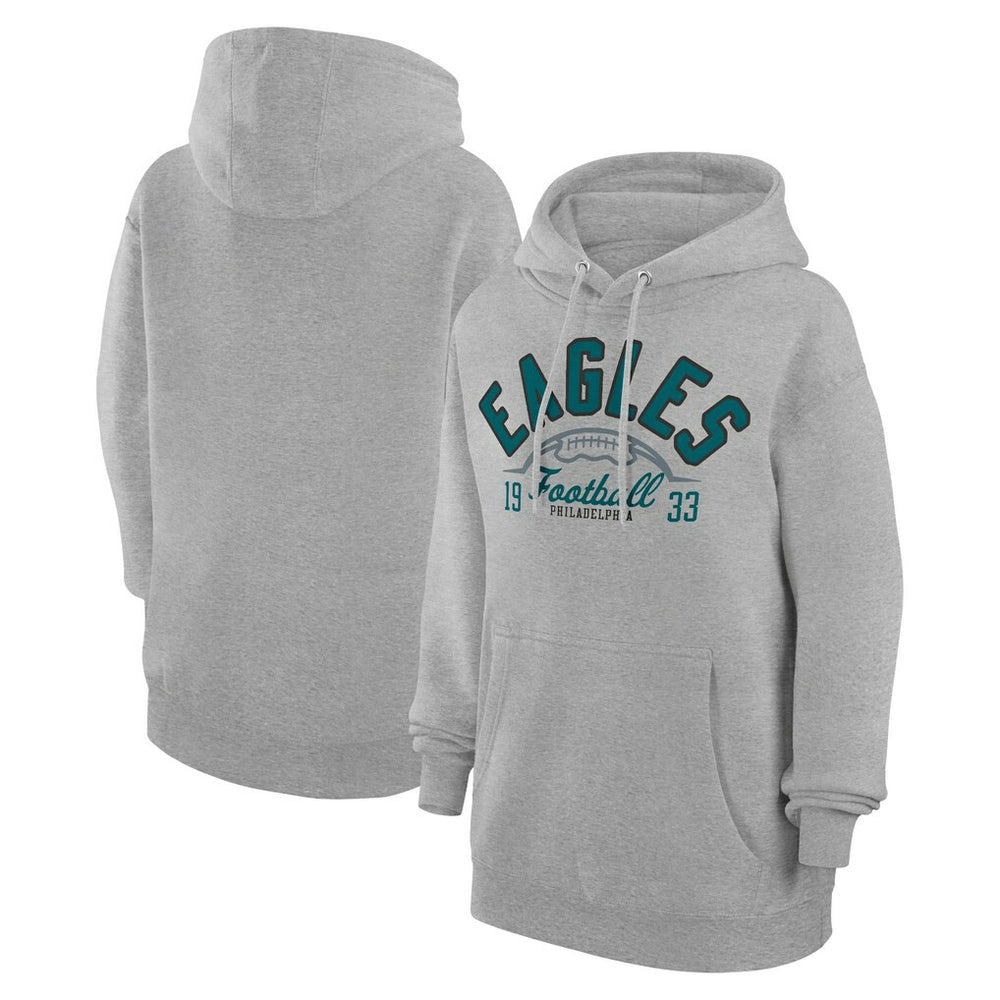 Philadelphia Eagles Starter Unisex Half Ball Team Fleece Pullover Hoodie Heather Gray | NFL
