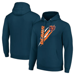 Chicago Bears Starter Unisex Color Scratch Fleece Pullover Hoodie Navy | NFL
