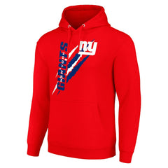 New York Giants Starter Unisex Color Scratch Fleece Pullover Hoodie Red | NFL