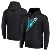 Miami Dolphins Starter Unisex Color Scratch Fleece Pullover Hoodie Black | NFL