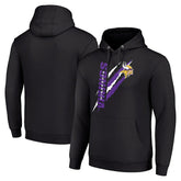 Minnesota Vikings Starter Unisex Color Scratch Fleece Pullover Hoodie Black | NFL