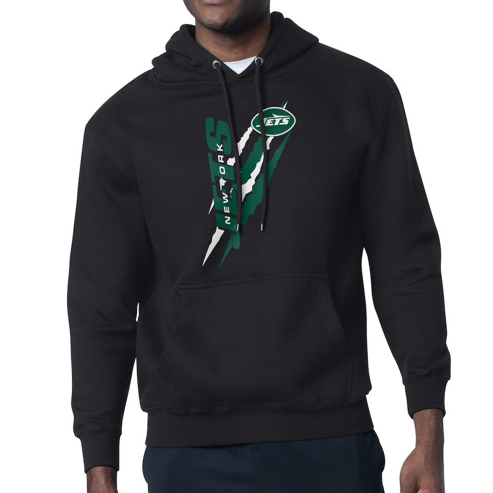 New York Jets Starter Unisex Color Scratch Fleece Pullover Hoodie Black | NFL