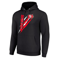 San Francisco 49ers Starter Unisex Color Scratch Fleece Pullover Hoodie Black | NFL