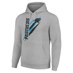Carolina Panthers Starter Unisex Color Scratch Fleece Pullover Hoodie Heather Gray | NFL