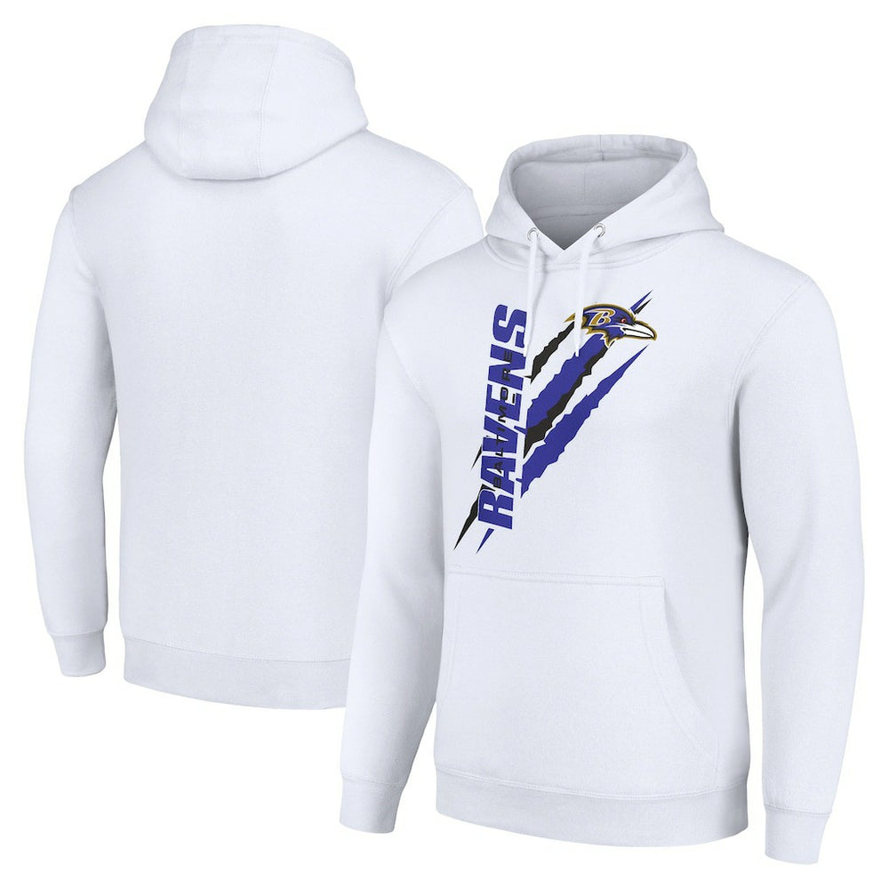 Baltimore Ravens Starter Unisex Color Scratch Fleece Pullover Hoodie White | NFL