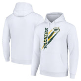 Green Bay Packers Starter Unisex Color Scratch Fleece Pullover Hoodie White | NFL