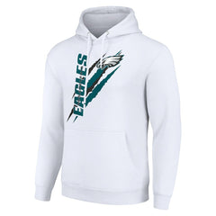 Philadelphia Eagles Starter Unisex Color Scratch Fleece Pullover Hoodie White | NFL