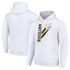 Pittsburgh Steelers Starter Unisex Color Scratch Fleece Pullover Hoodie White | NFL