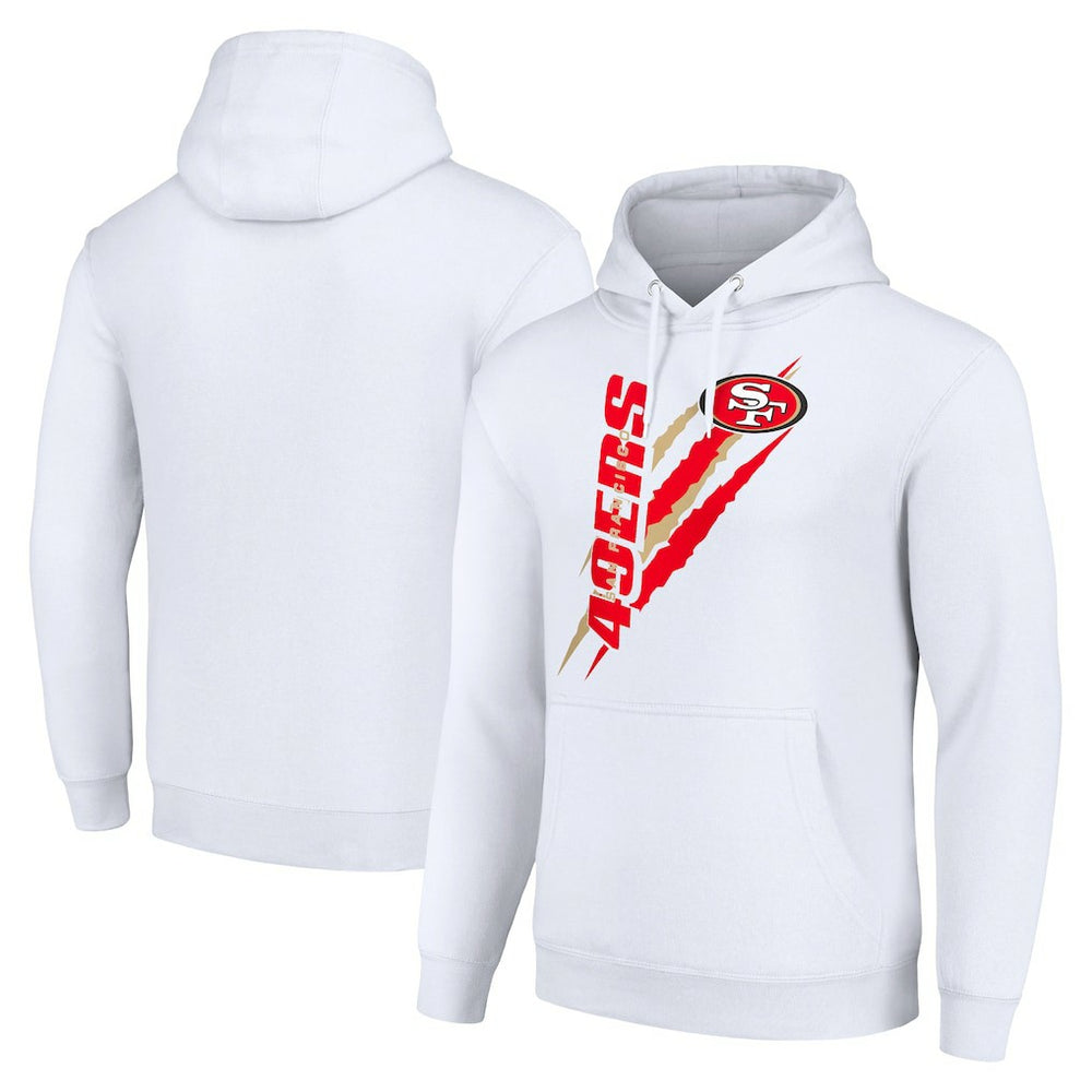 San Francisco 49ers Starter Unisex Color Scratch Fleece Pullover Hoodie White | NFL