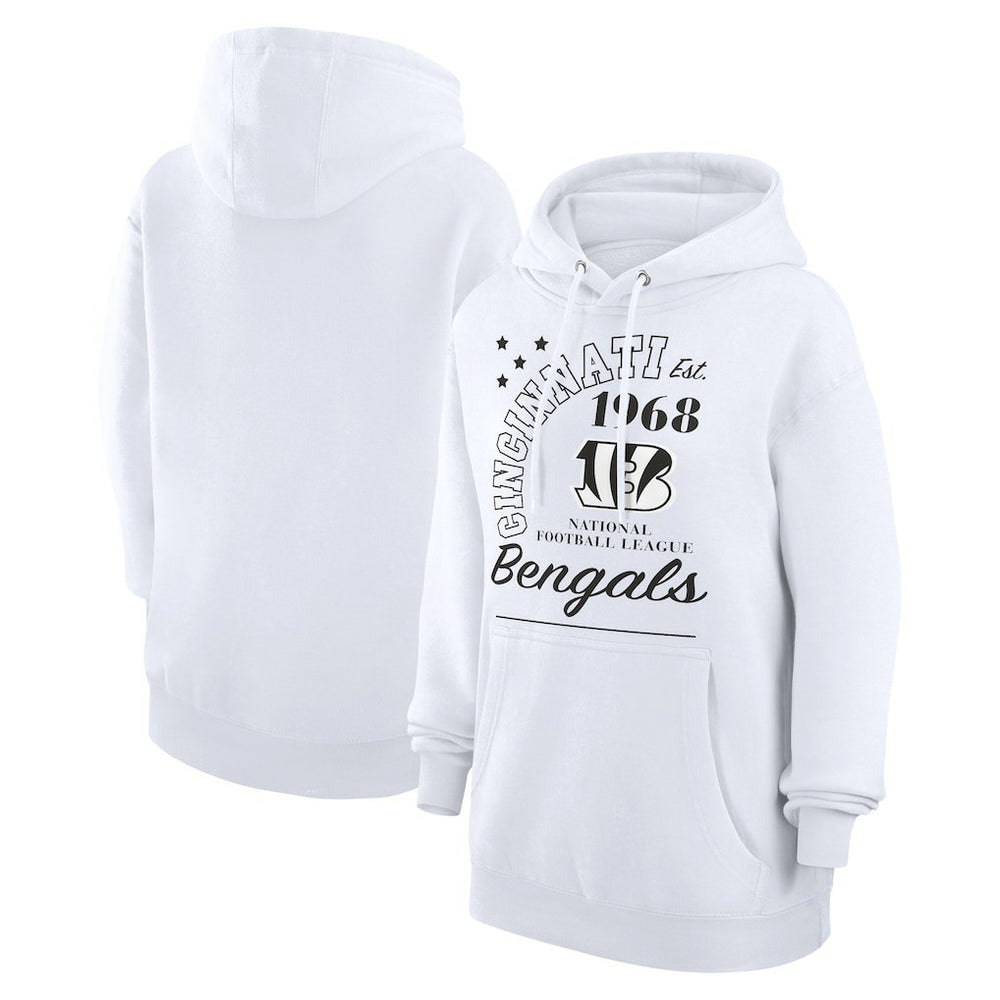 Cincinnati Bengals Starter Unisex Arch Team Fleece Pullover Hoodie White | NFL