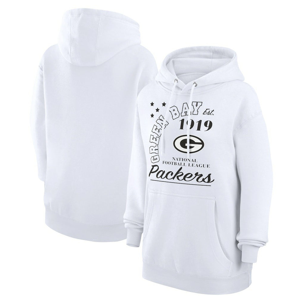 Green Bay Packers Starter Unisex Arch Team Fleece Pullover Hoodie White | NFL