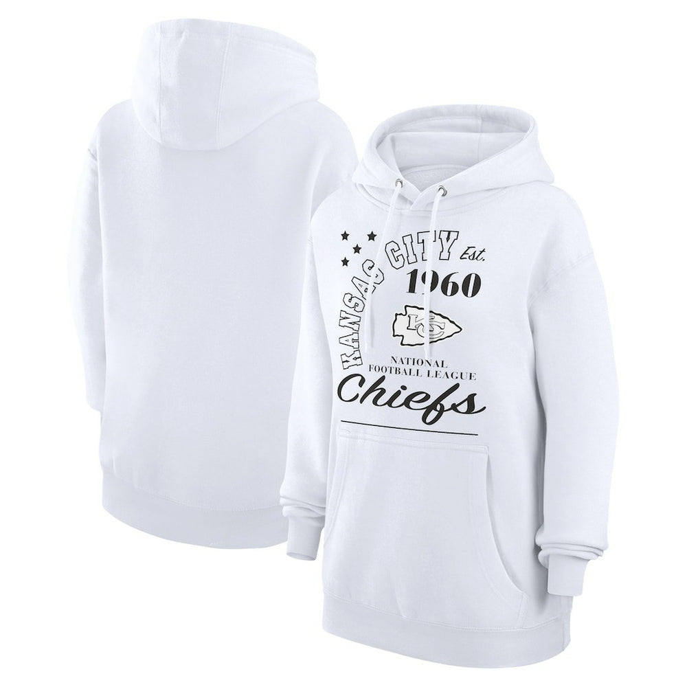 Kansas City Chiefs Starter Unisex Arch Team Fleece Pullover Hoodie White | NFL