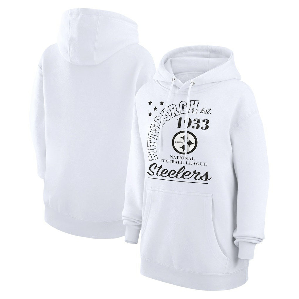 Pittsburgh Steelers Starter Unisex Arch Team Fleece Pullover Hoodie White | NFL