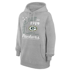 Green Bay Packers Starter Unisex Arch Team Fleece Pullover Hoodie Heather Gray | NFL