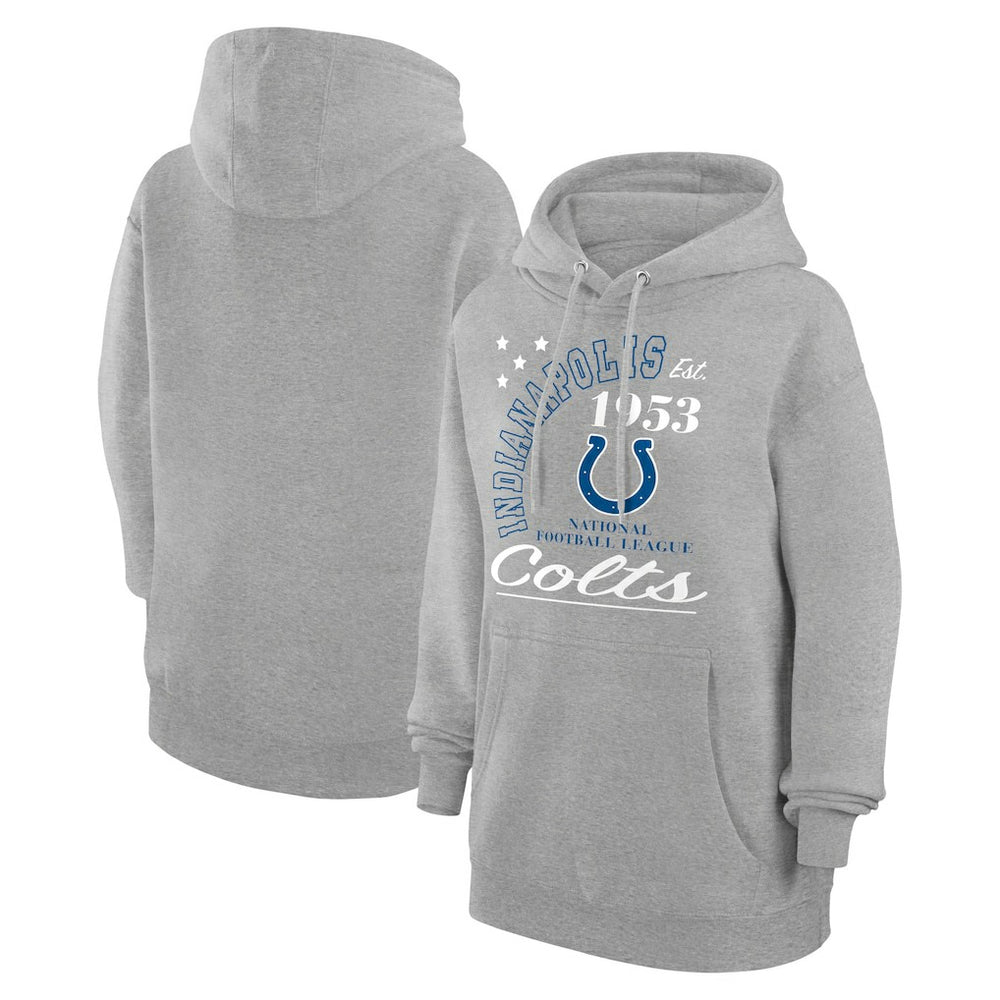 Indianapolis Colts Starter Unisex Arch Team Fleece Pullover Hoodie Heather Gray | NFL