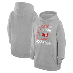 San Francisco 49ers Starter Unisex Arch Team Fleece Pullover Hoodie Heather Gray | NFL