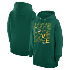 Green Bay Packers G-III 4Her by Carl Banks Women's Love Graphic Pullover Hoodie Hunter Green | NFL